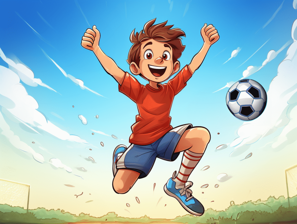 Kids Playing Soccer Cartoon 1024x771